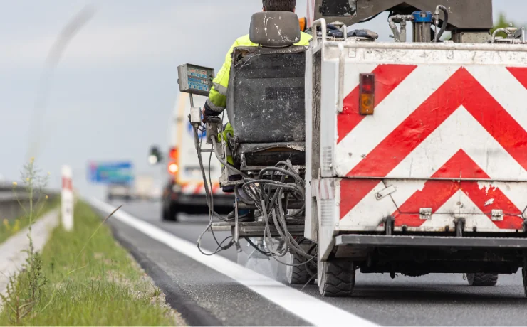 Autostrada A2 – Prace związane z oznakowaniem poziomym na węźle Poznań Krzesiny