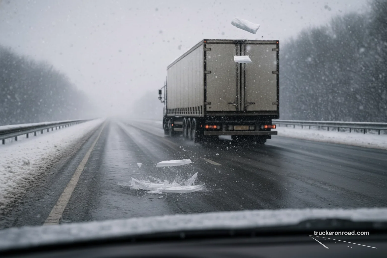 Bryły lodu spadające z naczep – temat wraca jak bumerang. Kto naprawdę jest winny?