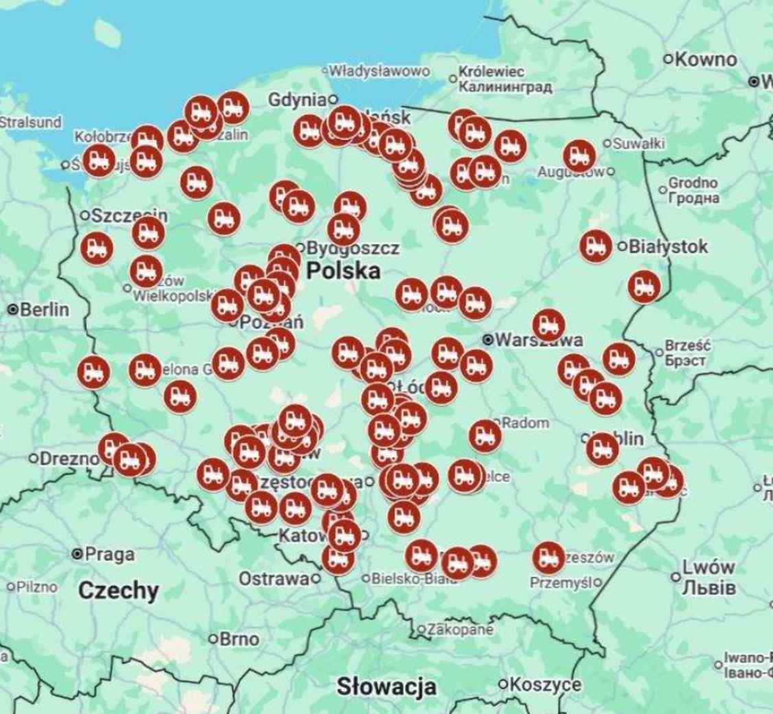 Protesty rolników w Polsce 30.12.2025 – MAPA blokad i utrudnień dla kierowców